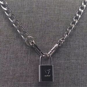 Authentic Louis Vuitton Silver Padlock Chain on Unbranded Chain